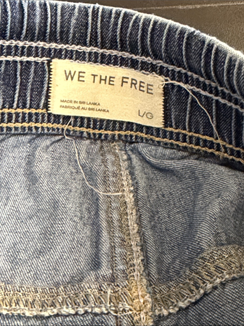 Free People - We The Free Easy Pull on Blue Wide Leg Denim Jeans Large - Picture 4 of 8